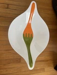 Koziol Leaf Salad Serving Bowl With Spoons. Fixed Price $49.00.