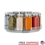 Clear Plastic Rotating Turntable Spice Organizer Storage 360 Degrees For Kitchen. Fixed Price $19.99.