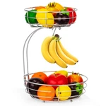 2-TIER Countertop Fruit Vegetables Basket Bowl Storage With Banana Hanger,chrome. Fixed Price $26.31.