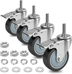 Aagut 4 Inch Brake Stem Casters 1/2"-13X1-1/2, Swivel Wheel, Replacement. Fixed Price $52.22.