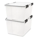 Iris Usa 47 Qt Storage Bins Plastic Gasket Box With Tight Latching Lids, 2 Pack. Fixed Price $59.17.