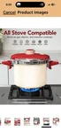 Michelangelo Pressure Cooker Stainless Steel 8.5 Quart, Quarts, Cream. Fixed Price $58.00.