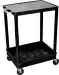 Luxor STC21-B Series 18 24 Inch 2-SHELF Utility Cart, Black. Fixed Price $90.00.