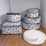 Lillian Vernon Quilted Vinyl Floral Storage Protector Cases Lot Of 5 W/ Dividers. Fixed Price $24.99.