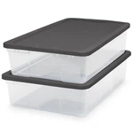 Homz 2PACK Snaplock, Small Clear Plastic Storage Organizer Bins W/ Lids, 28 Q.... Fixed Price $71.72.