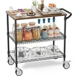 Leteuke Rolling Kitchen Carts With Wheels, 34" X 17.5" W, 3-TIER Heavy Duty.... Fixed Price $136.03.