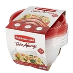 Rubbermaid Takealongs 4 Small Round Food Storage Container Bowls Red/clear New!. Fixed Price $9.33.