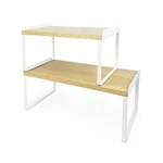Mitus Shelf Organizer And Storage, Stackable Tiered Wood Cabinet Rack Counte. Fixed Price $77.11.