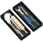 Greatseas Kitchen Drawer Organizer Tray, Stackable Black Bamboo Organi.... Fixed Price $67.19.