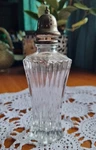 Vtg Small Glass Sugar Sifter With Metal Top, Great Preloved Condition. Fixed Price $17.77.