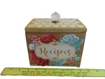 Pioneer Woman Floral Recipe Box With Glass Knob Wooden Kitchen Organizer (3). Fixed Price $18.22.