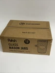 Paksh Glass 8 Oz -pint Mason Jars 12 Pk W/2-PC Metal Canning Lid Quilted Design. Fixed Price $17.49.