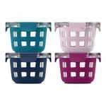 Duraglass 4PACK 2 Cup Reusable Container Jar With Leak Proof Lids And Prot. Fixed Price $52.67.