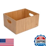 Mobilevision Bamboo Storage Box, 14 X11 6.5 Durable Bin W/ Handles, Stackabl. Fixed Price $83.25.