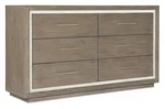 Hooker Furniture 6350-90002 68"W Drawer Wood Veneer Dresser Grey. Fixed Price $1635.00.