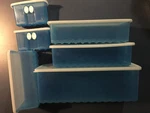 Tupperware Fridgesmart Set Of 6 Blue Vented Storage Containers With Lids. Fixed Price $64.99.