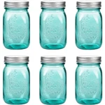 16 Oz Teal Mason Jars With Lids Regular Mouth Canning Jar, Pack Multifu. Fixed Price $41.17.