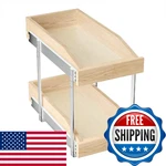 Roomtec 2 Tier Pull Out Cabinet Organizer Double Slide Wood. Fixed Price $191.94.