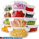 24PC Glass Food Storage Containers Leak Proof Meal Prep Airtight Lunch Boxes New. Fixed Price $57.74.