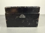 Vtg Metal Recipe Box Industrial Mid-century Modern Index Card Holder 5.5 4. Fixed Price $20.00.