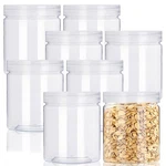 Coobbar 16OZ Clear Plastic Storage Jars Containers 8 Pack Refillable Wide-mouth. Fixed Price $24.25.