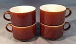 4 Villeroy & Boch Luxembourg Porcelain Ceramic Coffee Cups Mocha Brown Vintage. Fixed Price $22.00.