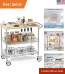 Rolling Kitchen Carts With Wheels, 34" X 17.5" W, 3-TIER Heavy Duty Utility.... Fixed Price $191.70.