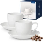 Villeroy & Boch For Me Espresso Cup Saucer : Set Of 2, Premium Porcelain, Whit. Fixed Price $45.99.