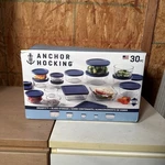 Anchor Hocking Glass Food Storage Containers With Lids, 30 Piece Set. Fixed Price $39.99.