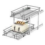 2-TIER Pull Out Cabinet Organizer (14" W X 22" D), Soft Close Slide O.... Fixed Price $127.21.