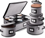 Fine China Storage Containers Hard Shell, 5 Piece Set, Grey. Fixed Price $69.74.