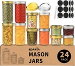 Spanla Mason Jars, 24 Pack Canning With Regular Lids, Ideal For Jam, Jelly,. Fixed Price $45.20.