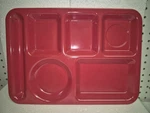 Red Divided Tv Lunch Dinner Meal Picnic Plate Serving Melamine Great Condition. Fixed Price $8.99.
