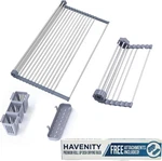 Expandable Roll Up Dish Drying Rack With 2 Removeable Baskets. Fixed Price $21.99.