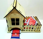 Personalized Tea House With Candy Box Handmade Wooden Bag Holder + Storage. Fixed Price $29.99.