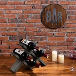 Mygift Vintage Gray Wood 4 Bottle Countertop Wine Storage Rack Display Holder. Fixed Price $35.99.