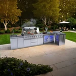 157" 6-BURNER 96000BTU Outdoor Kitchen Barbecue Island Grill W/cooler & Sink. Fixed Price $7999.00.