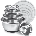 Premium Stainless Steel Mixing With Lids Non-slip, Set Of 5. Fixed Price $46.99.