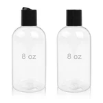 2 Pack 8 Oz Empty Plastic Bottles With Black Disc Caps Reusable Clear Leak-pr.... Fixed Price $14.27.