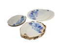 Pasabahce Workshop 7 Piece Glass Plate Set White Blue Circles Made In Turkey. Fixed Price $64.99.