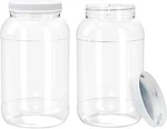 Ljdeals 1 Gallon Clear Plastic Jars With Lids, Wide Mouth Storage. Fixed Price $29.60.