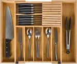 Bamboo Cutlery Flatware Utensil Tray Drawer Kitchen Organizer W/ Knife Block. Fixed Price $29.99.