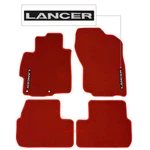 Fits 08-17 Lancer Red Nylon Floor Mats Carpet Front & Rear 4PCS W/ White Emblem. Fixed Price $56.99.