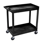 Luxor EC11-B 32X18" 2-SHELF Black Tub Storage Utility Cart 400LB Capacity. Fixed Price $106.00.