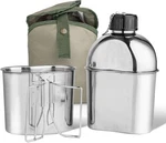 Stainless Steel Military Canteen 1.2QT Portable Army Water Bottle With 0.6QT Cup. Fixed Price $42.58.