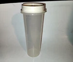 Rubbermaid Portion Measure Lid Spaghetti Pasta Holder Clear With Almond 0110. Fixed Price $9.25.