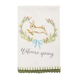 Mud Pie Welcome Spring Easter Bunny Printed Multicolor 26 Inch Standard Kitchen. Fixed Price $20.89.
