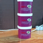 Thermos Stack N' Lock Insulated Food Jar Set 3-PACK, 24 Oz, Purple/white. Fixed Price $10.40.