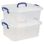 Morcte 8 Clear Latching Box, Plastic Storage Bin With Handle, 2-PACK. Fixed Price $33.86.