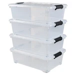 Annkkyus 20 Plastic Flat Under Bed Storage Box Container With Wheel Set Of 4. Fixed Price $61.99.